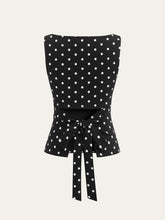 Polka Dot Cotton Blend Sleeveless Top
